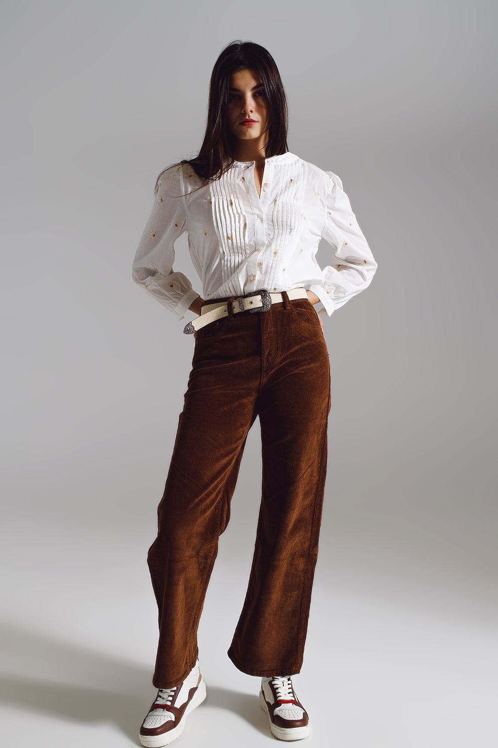 Jody Cropped Cords in Brown