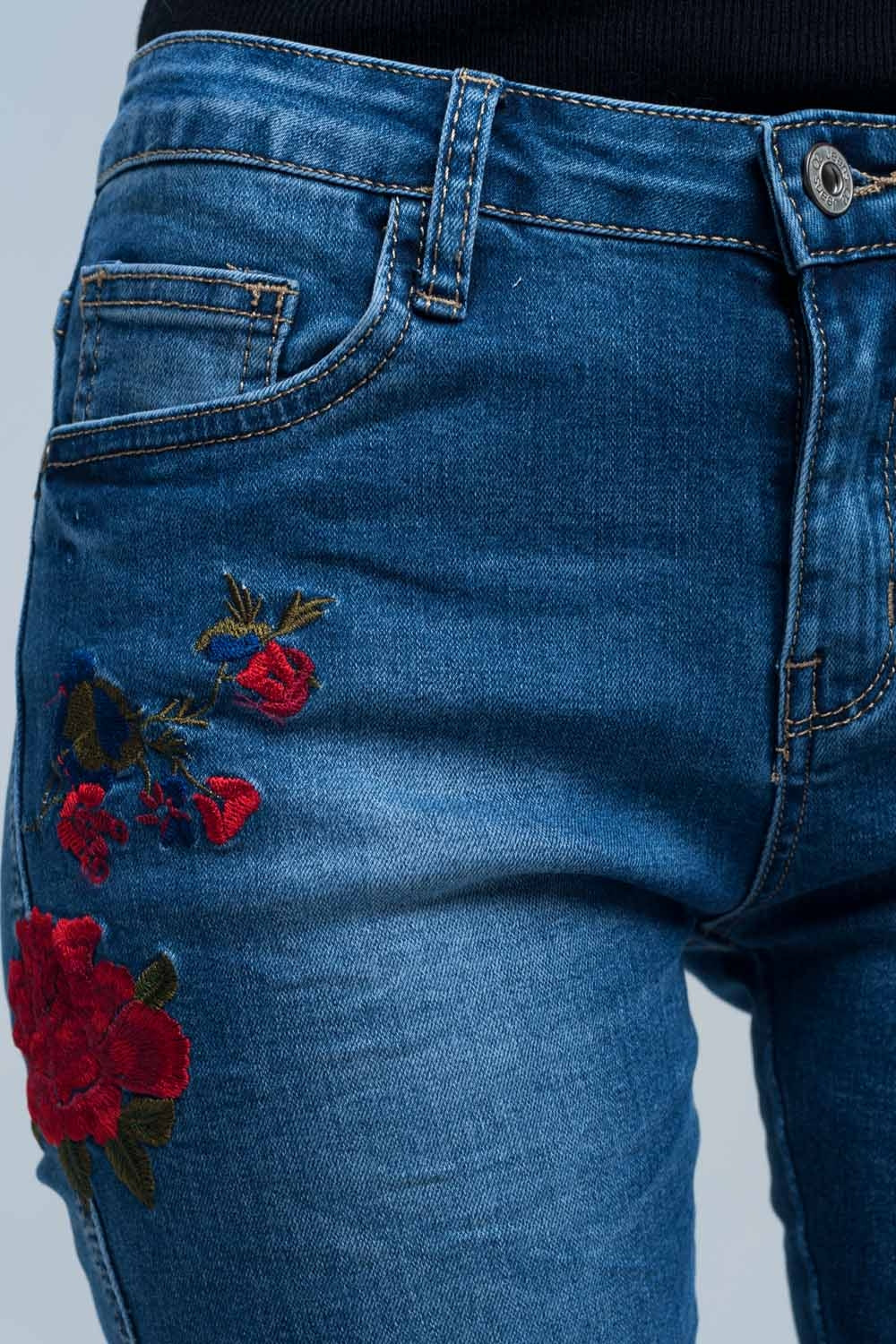 Denise Embroidered Skinny Jeans