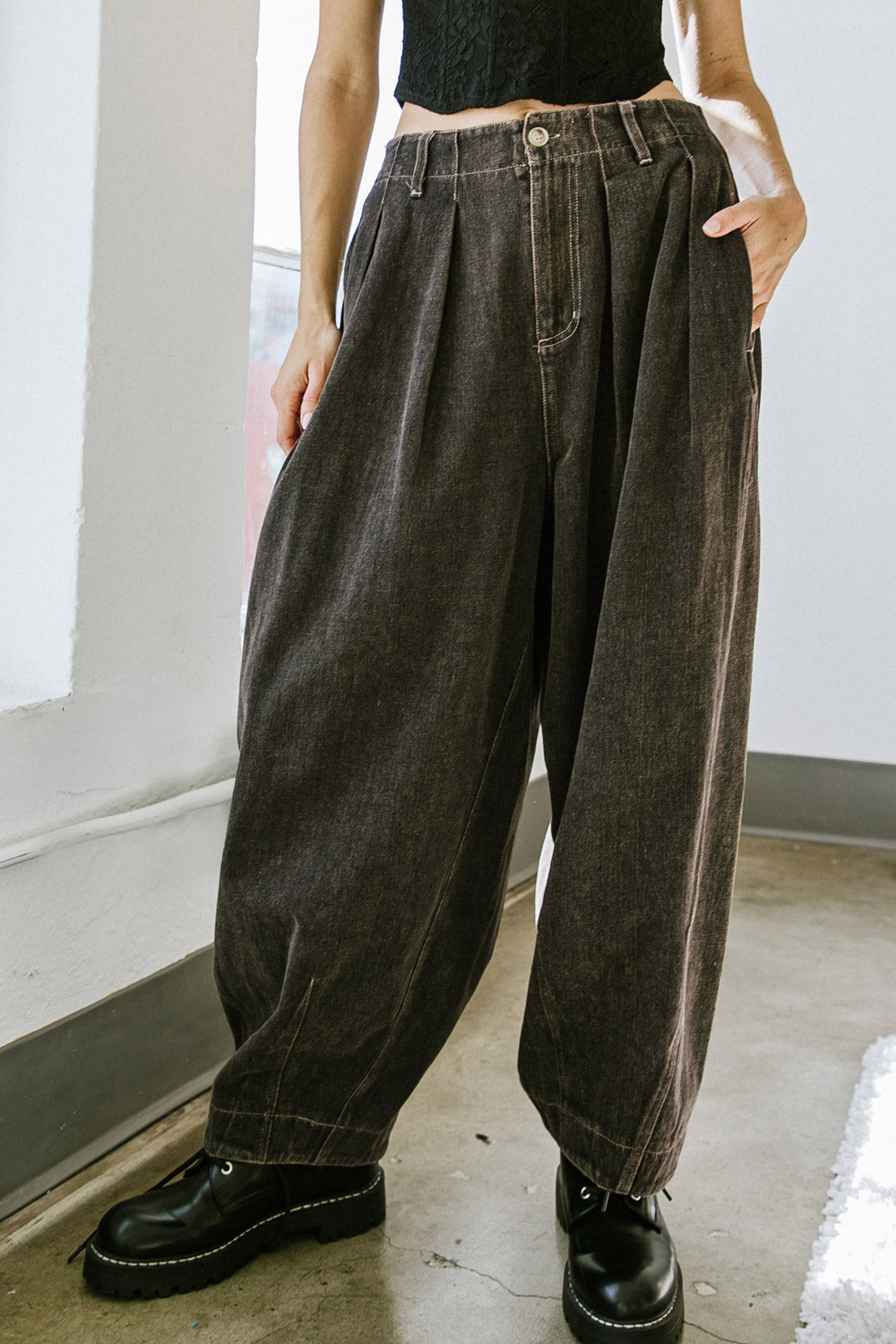 Desiree Barrel Leg Denim Pants