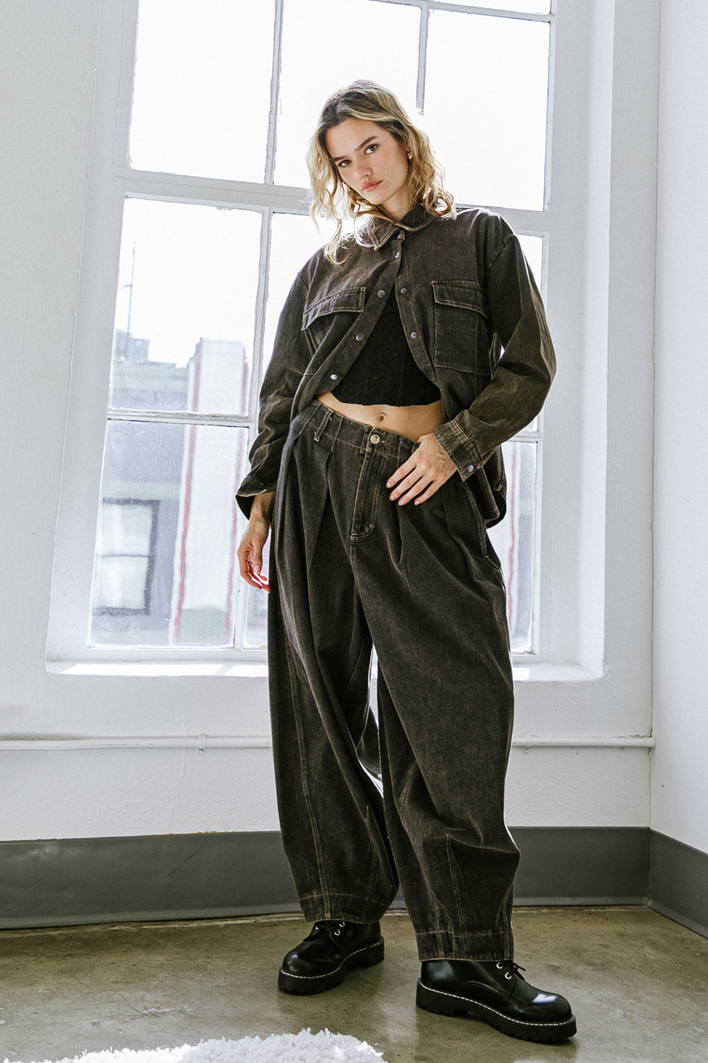 Desiree Barrel Leg Denim Pants