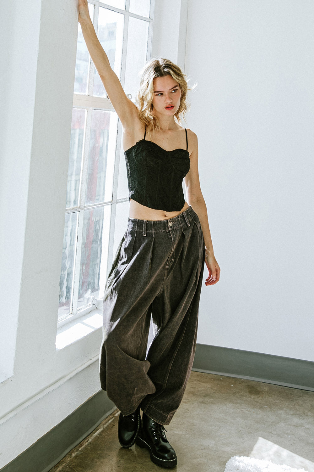 Desiree Barrel Leg Denim Pants