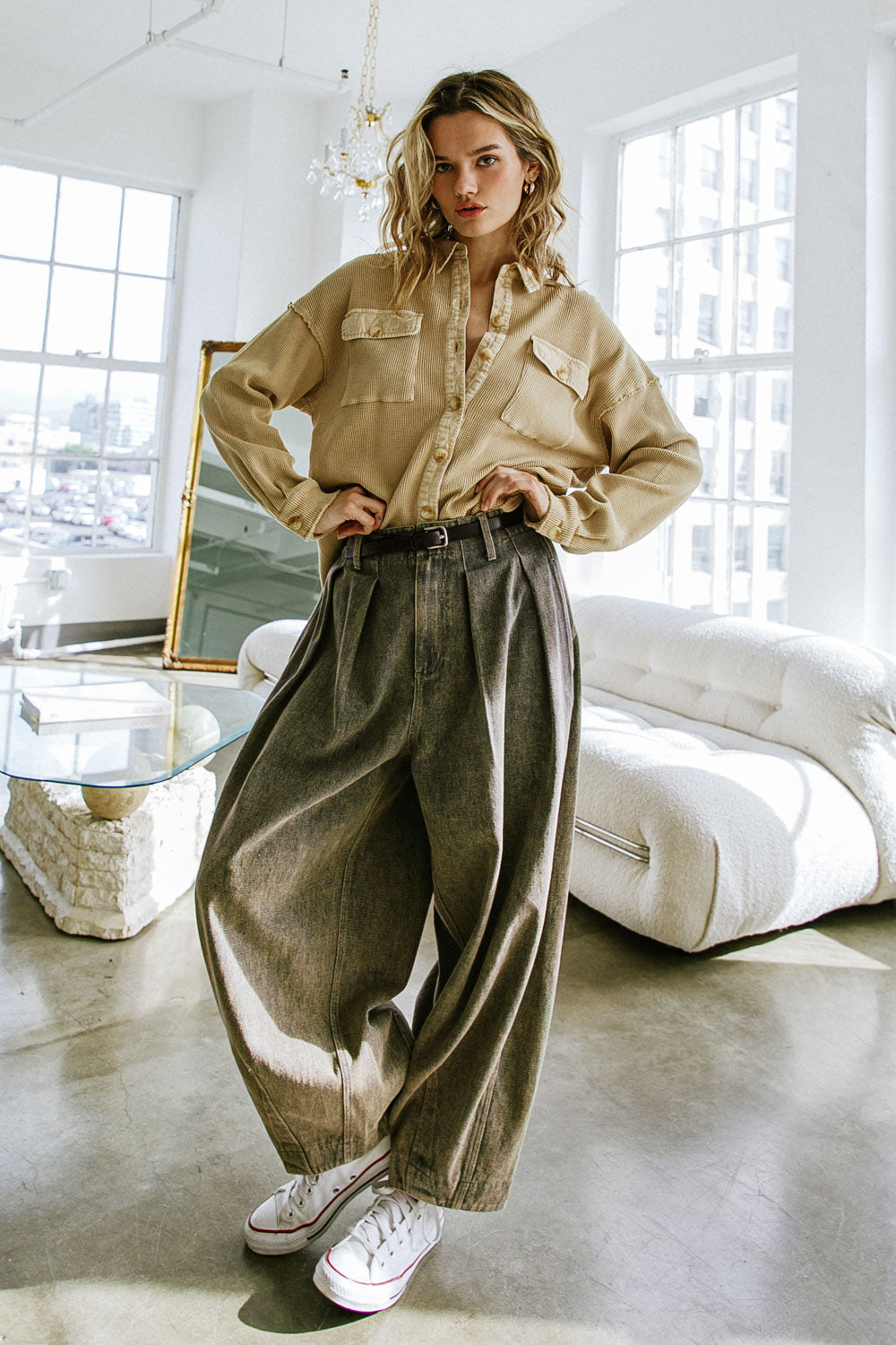 Desiree Barrel Leg Denim Pants