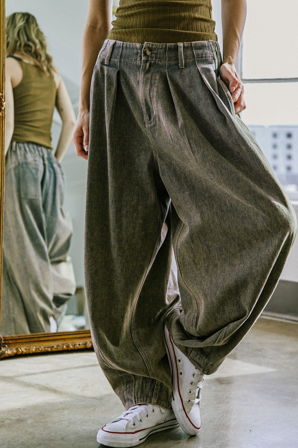 Desiree Barrel Leg Denim Pants