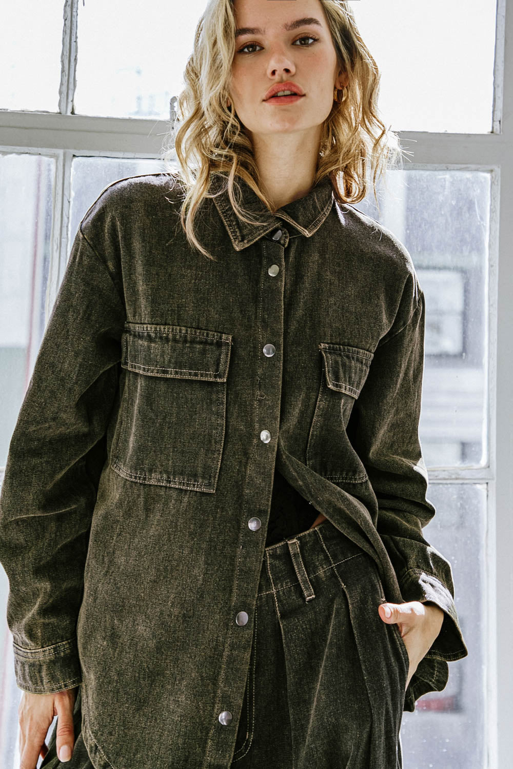 Desiree Button Down Denim Top