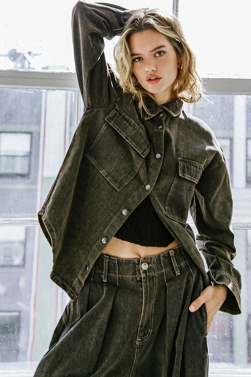 Desiree Button Down Denim Top