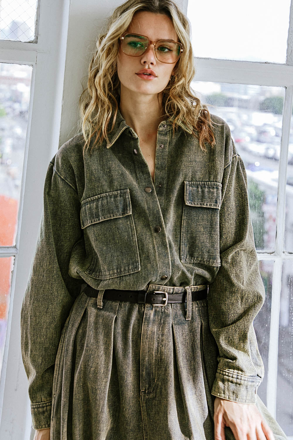 Desiree Button Down Denim Top