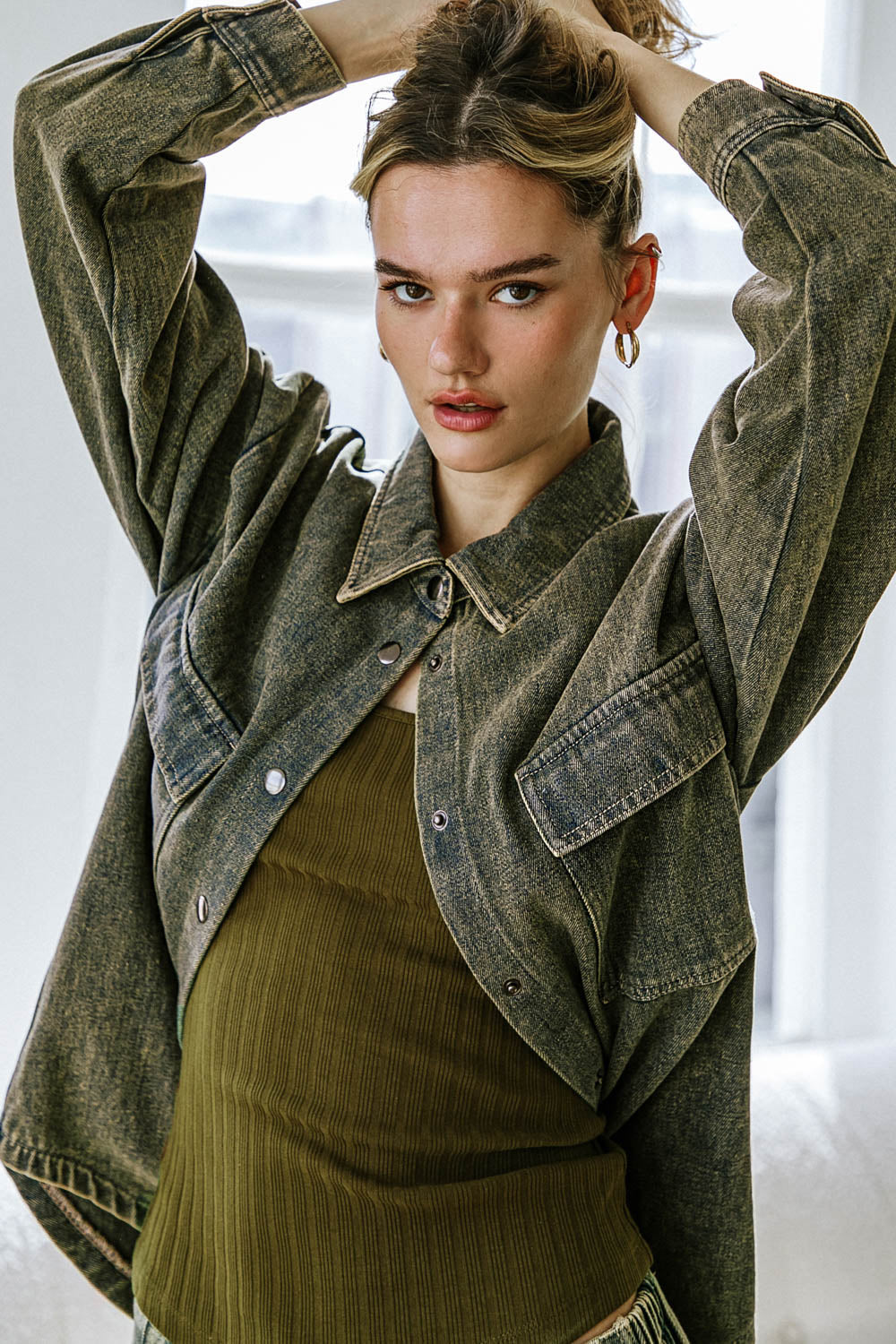 Desiree Button Down Denim Top