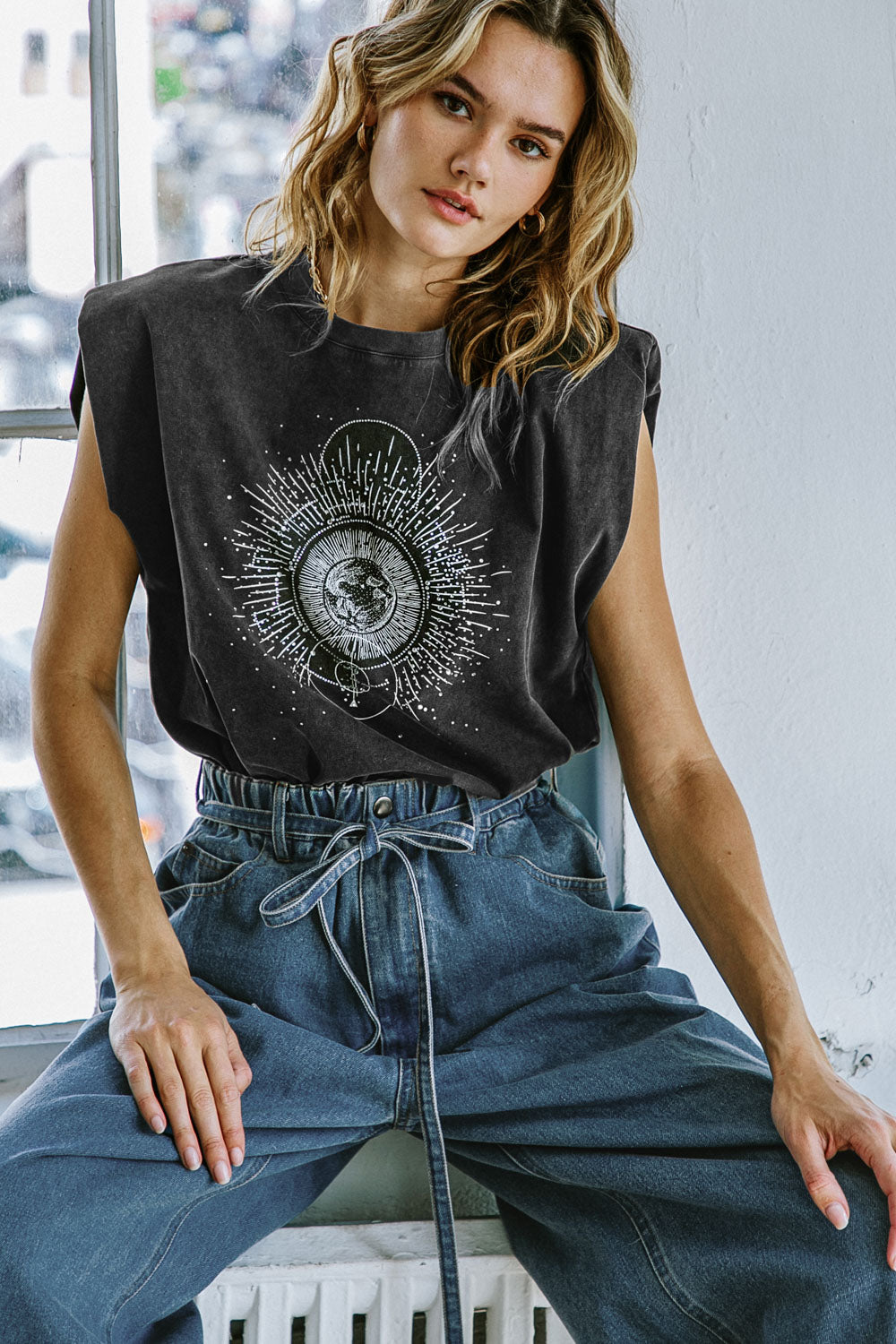 Selene Bold Shoulder Graphic Tee