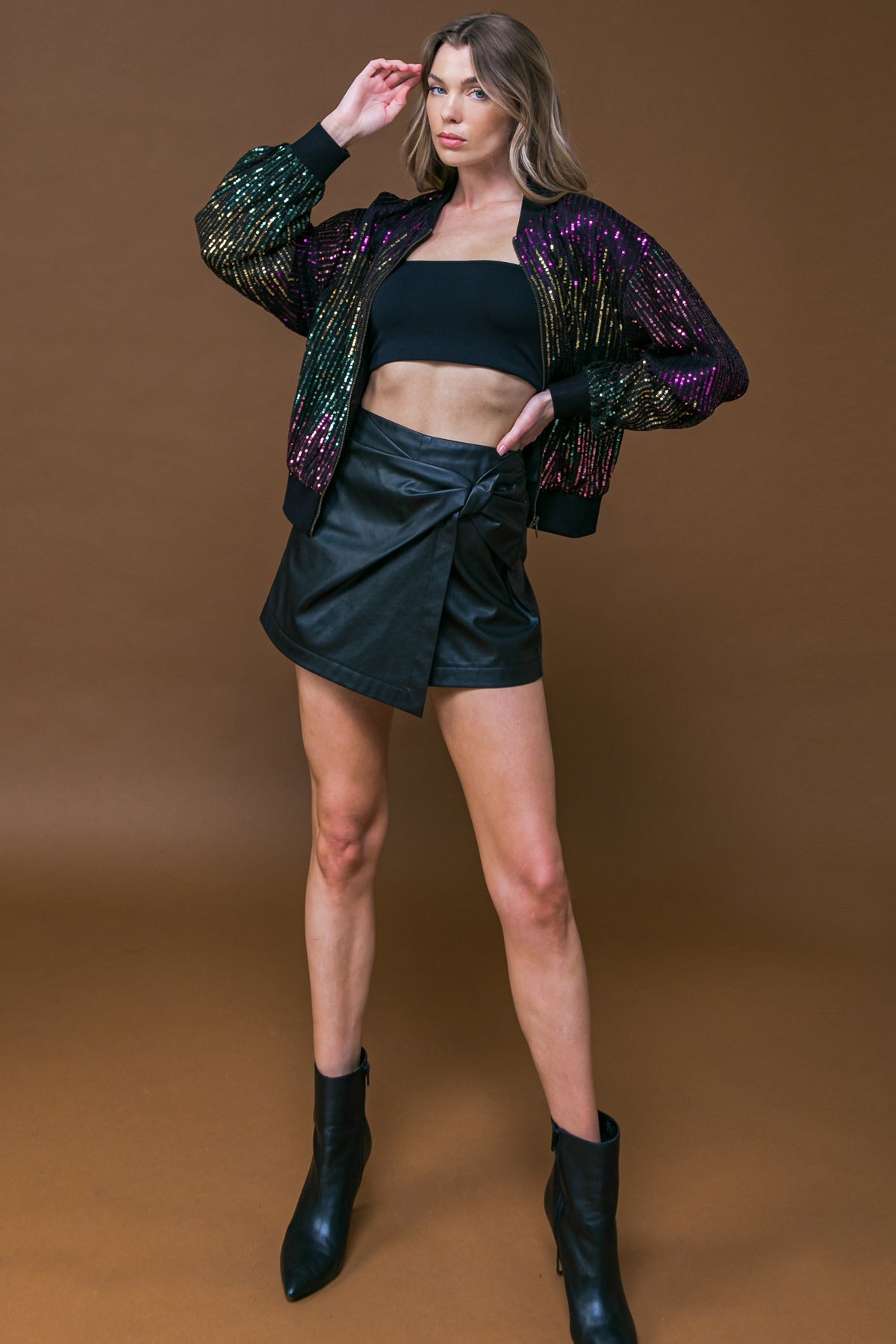 Everly Sequin Bomber Jacket