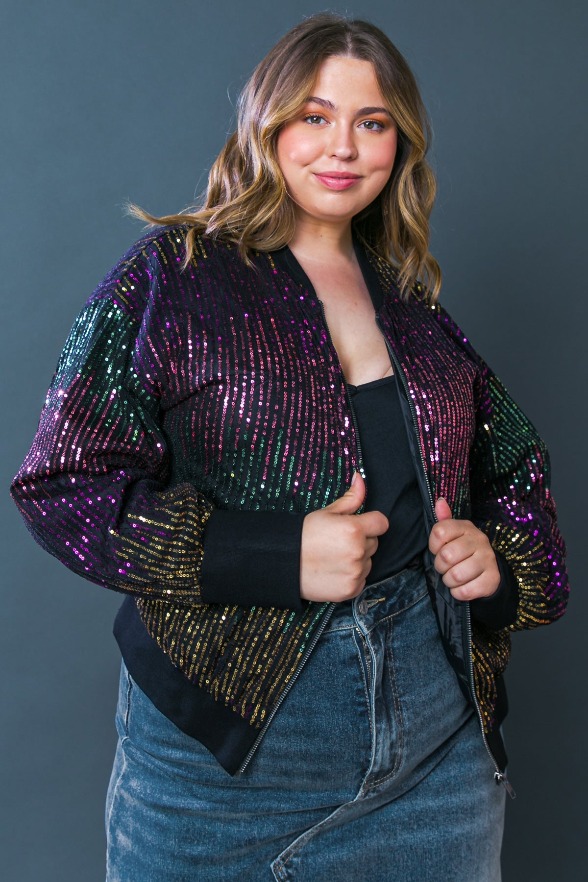 Everly Sequin Bomber Jacket