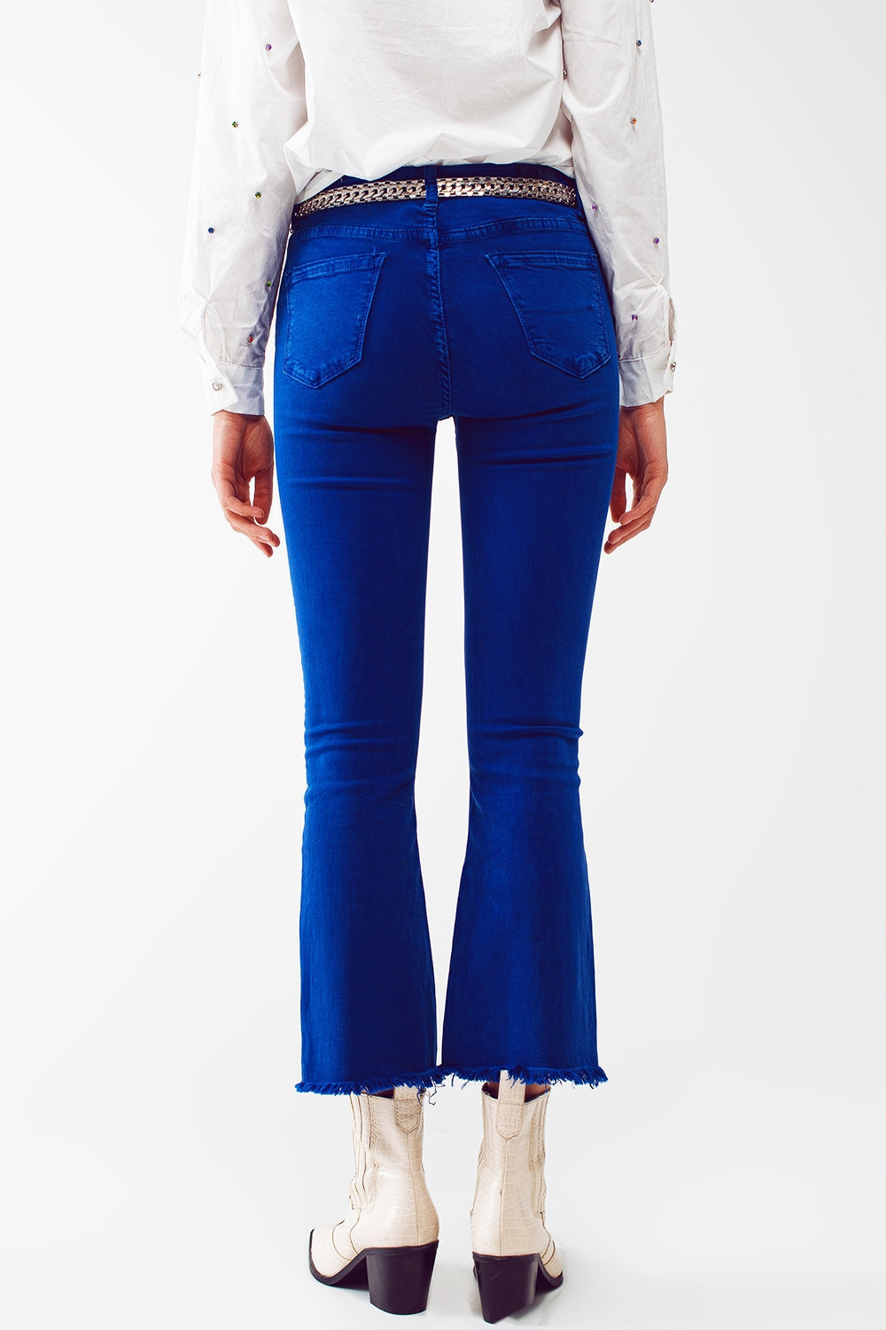 Zoe Raw Hem Flare Jeans