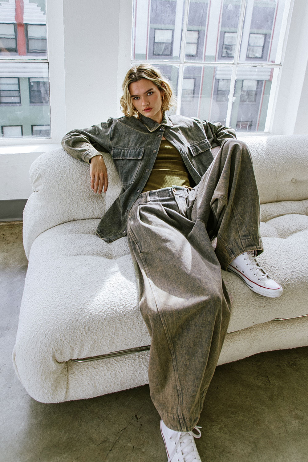 Desiree Barrel Leg Denim Pants