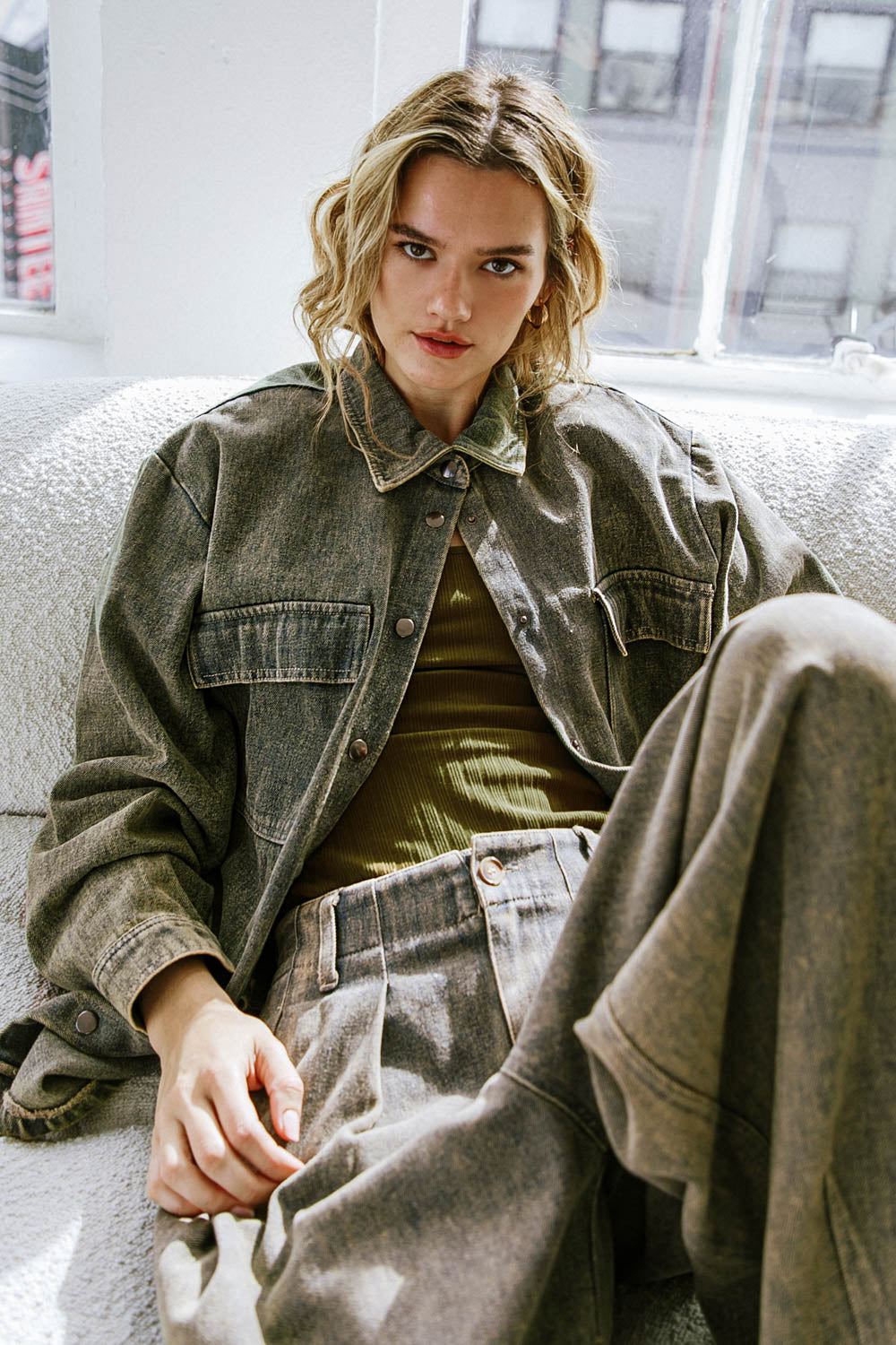 Desiree Button Down Denim Top