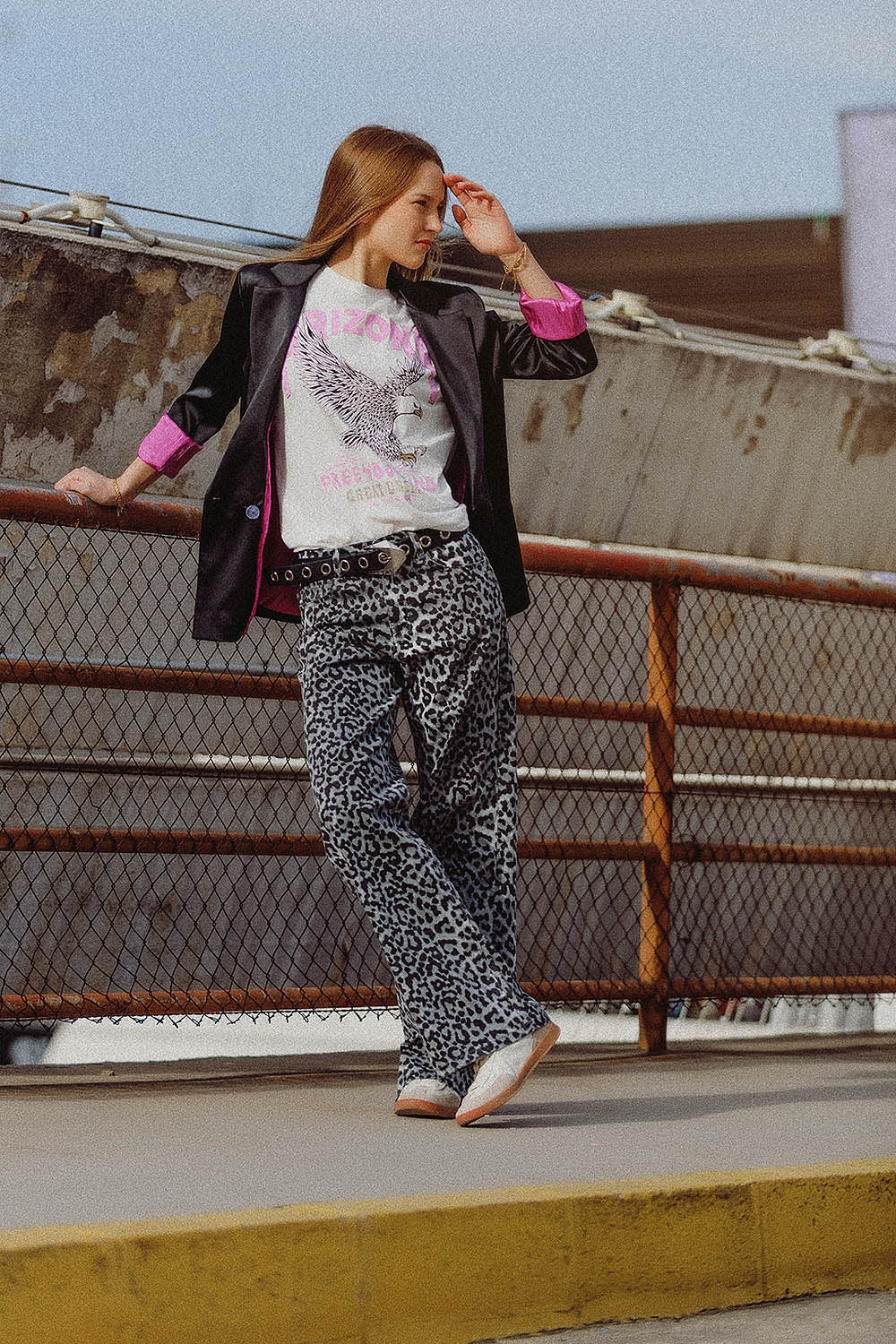 Roxanne Grey Leopard Print Pants