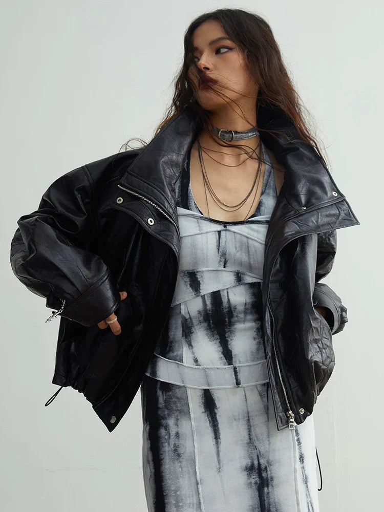 Janice Vegan Leather Faux Fur Jacket