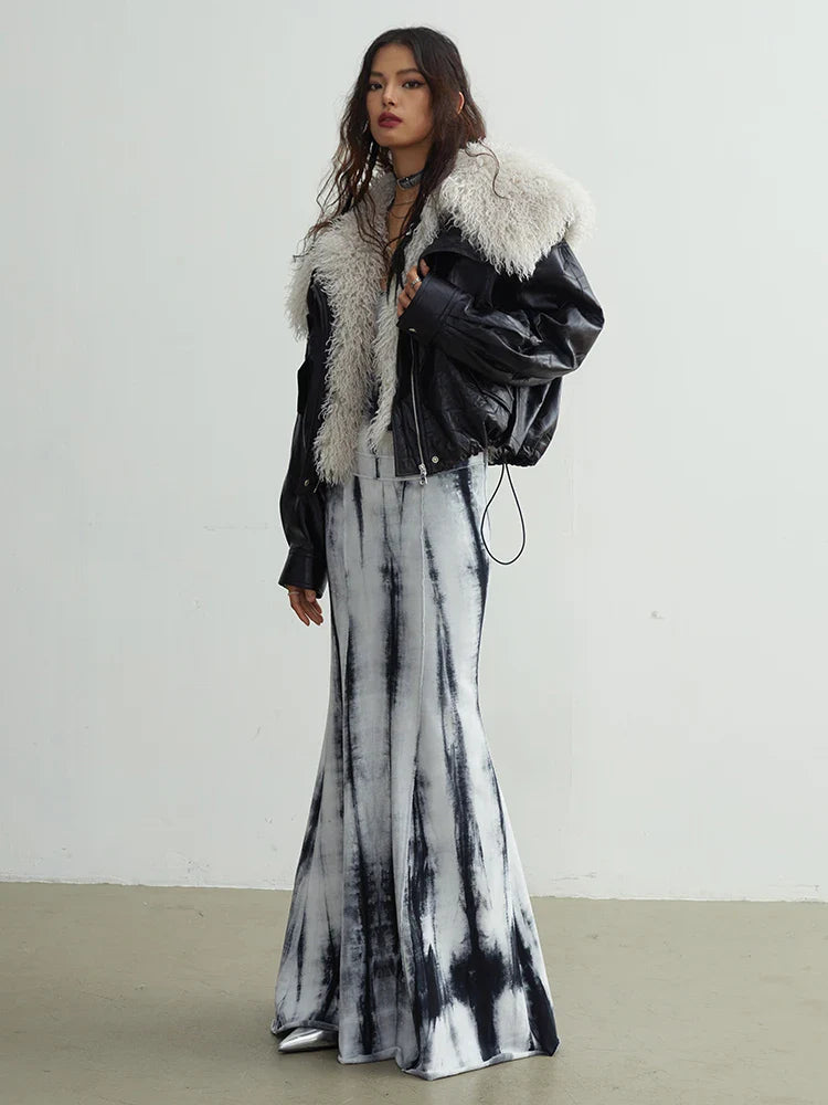 Janice Vegan Leather Faux Fur Jacket