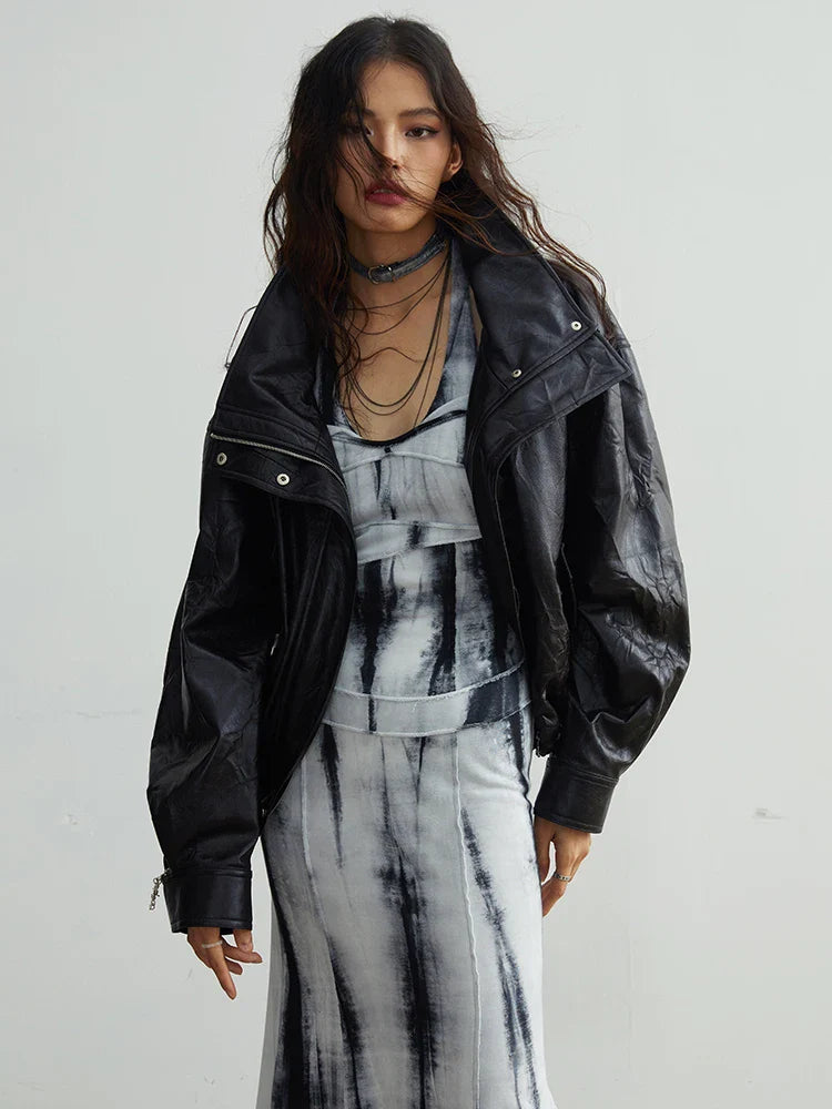 Janice Vegan Leather Faux Fur Jacket