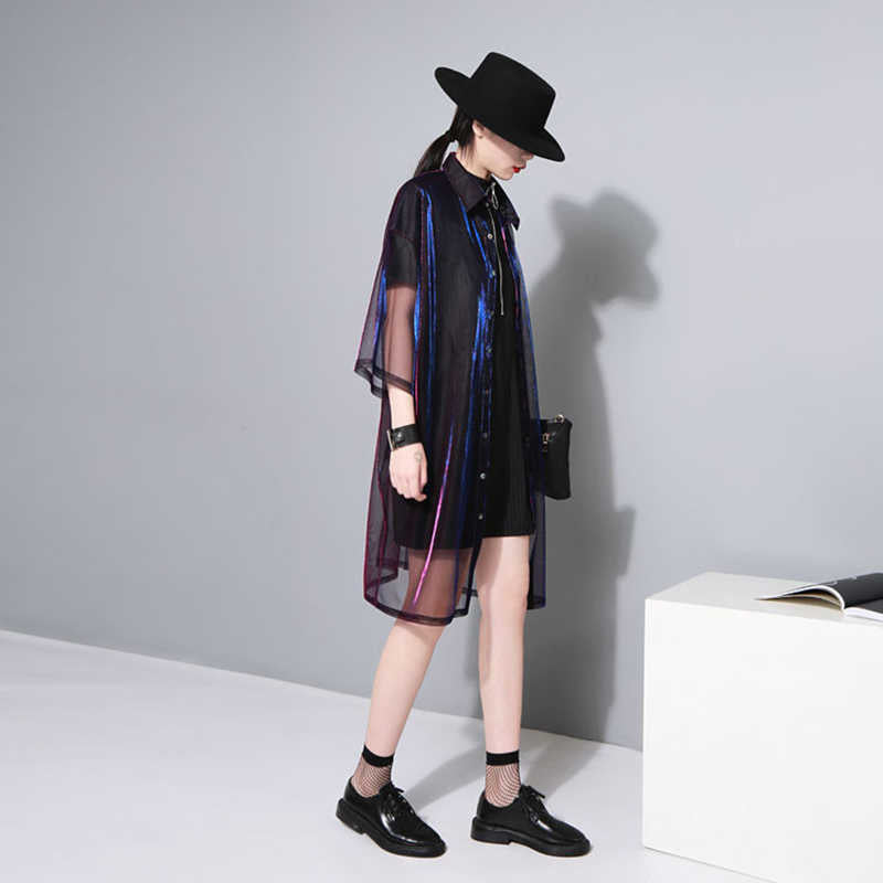Reece Sheer Shimmer Shirt Dress