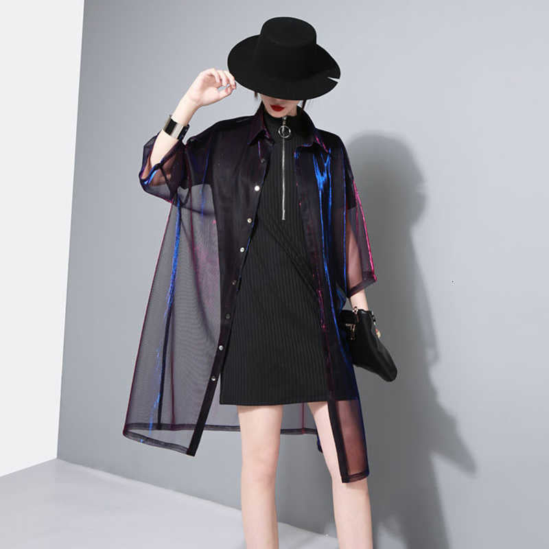 Reece Sheer Shimmer Shirt Dress