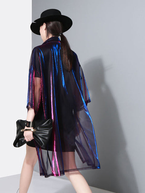 Reece Sheer Shimmer Shirt Dress