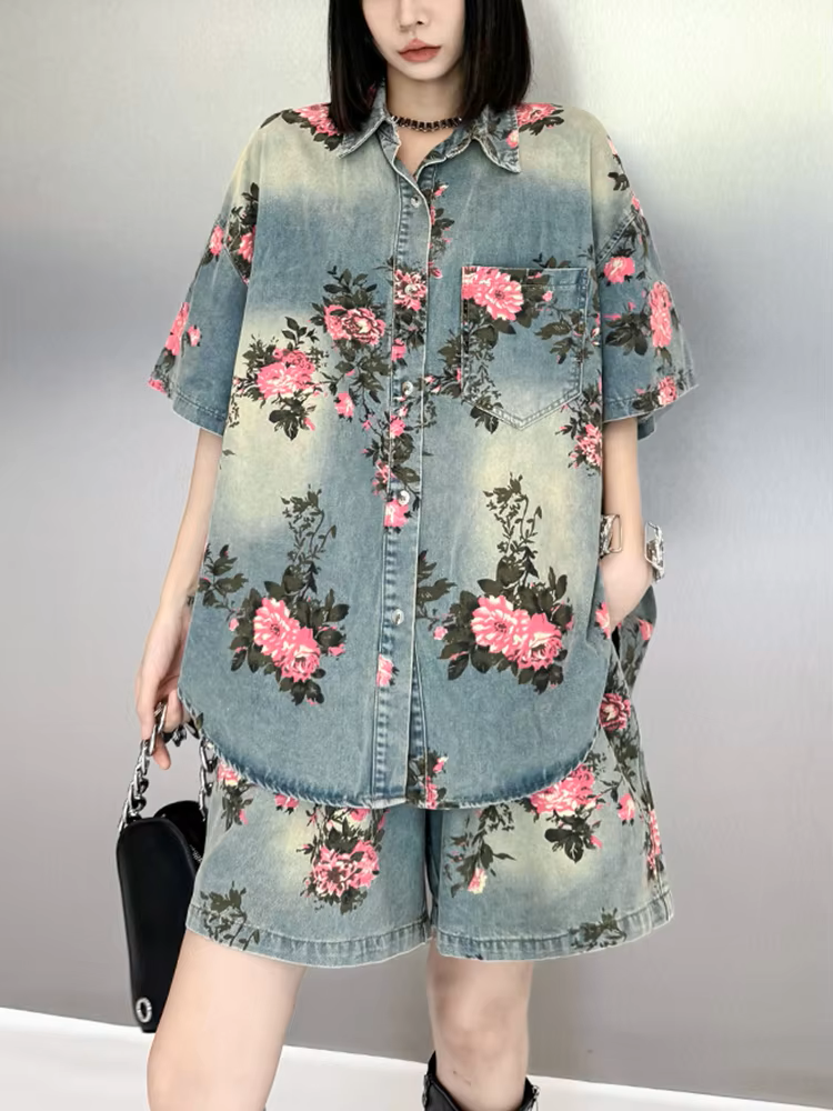 Rosette Rose Denim Shirt