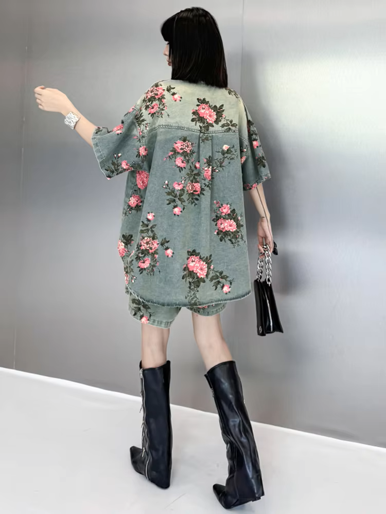 Rosette Rose Denim Shirt