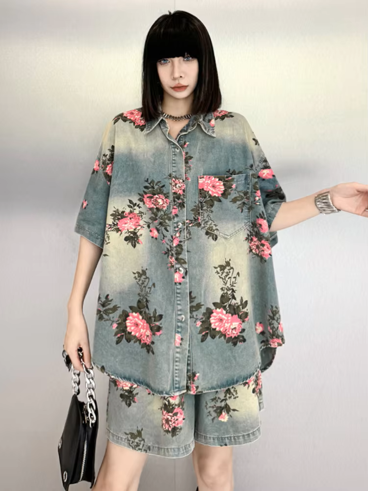 Rosette Rose Denim Shirt