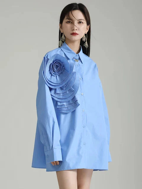 Sheltey Ruffle Flower Blouse