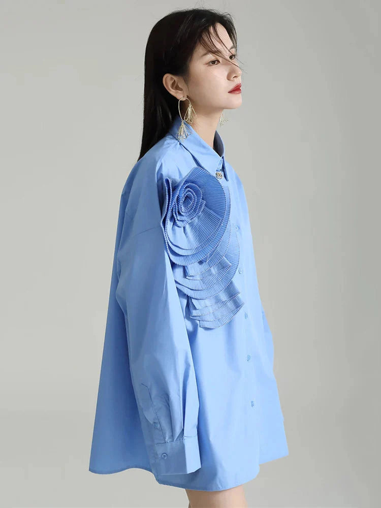 Sheltey Ruffle Flower Blouse