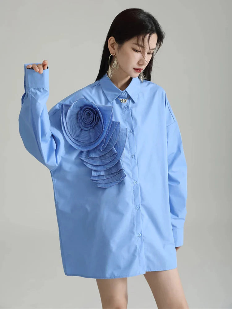 Sheltey Ruffle Flower Blouse