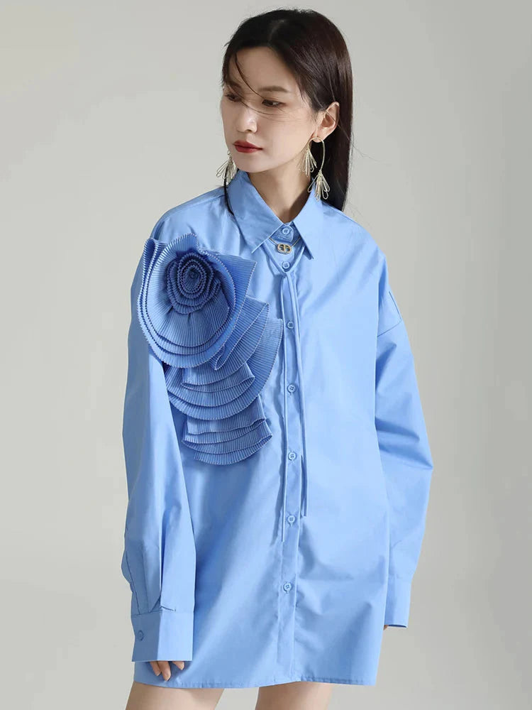 Sheltey Ruffle Flower Blouse