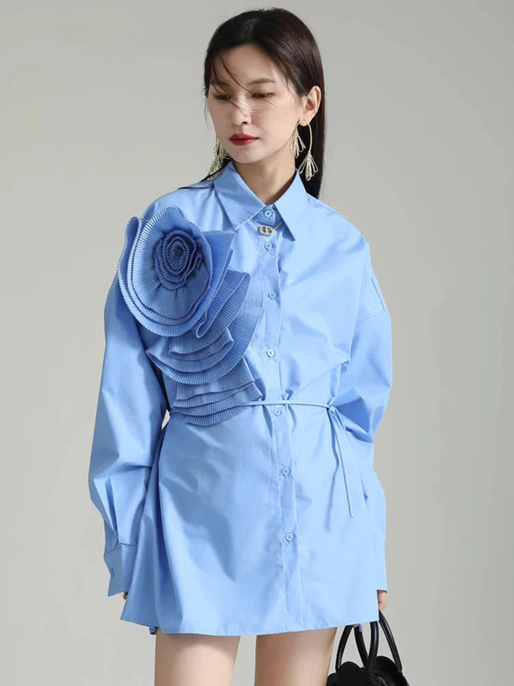Sheltey Ruffle Flower Blouse