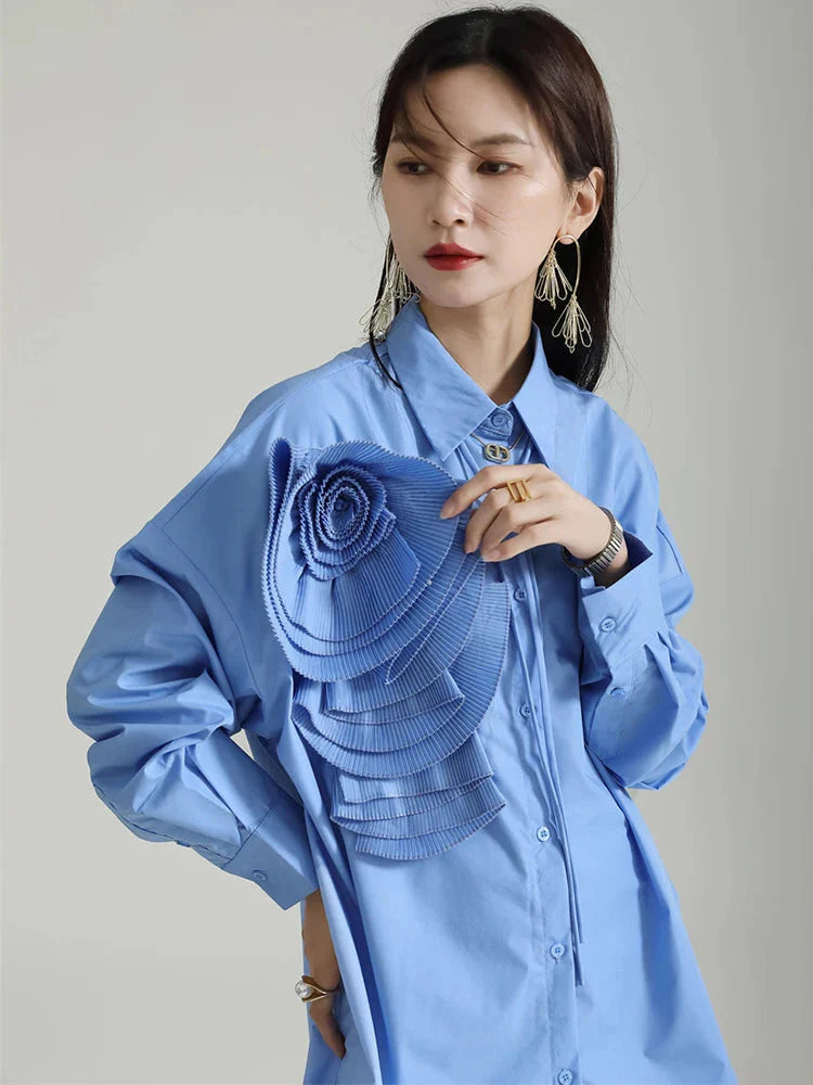 Sheltey Ruffle Flower Blouse