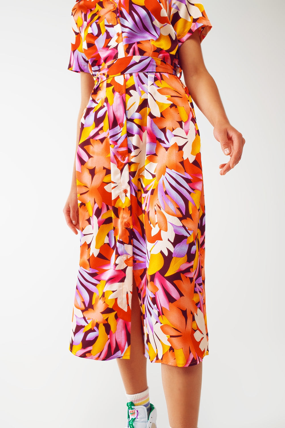Nella Midi Floral Print Dress