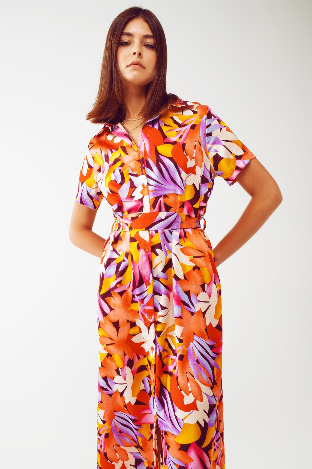 Nella Midi Floral Print Dress