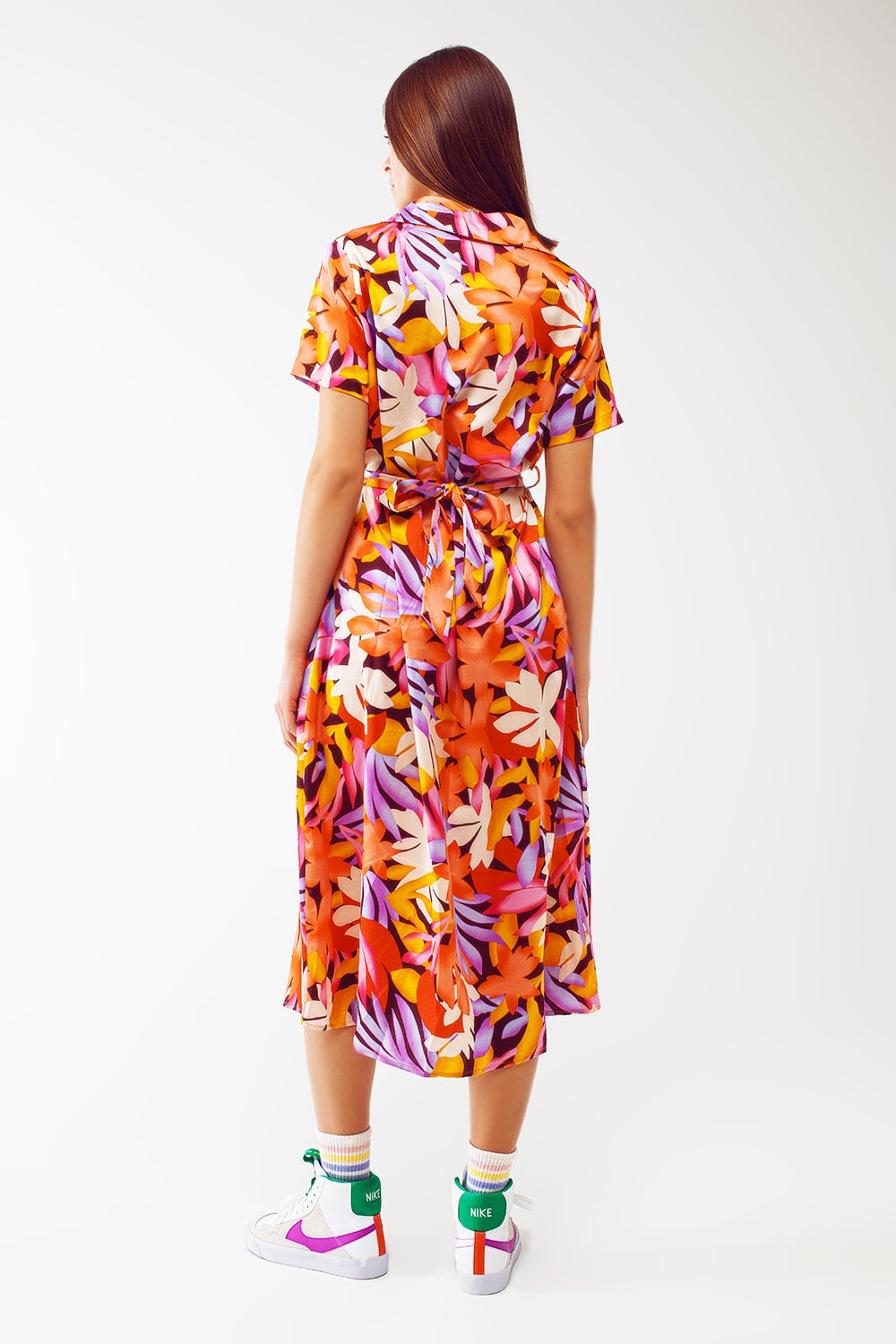Nella Midi Floral Print Dress