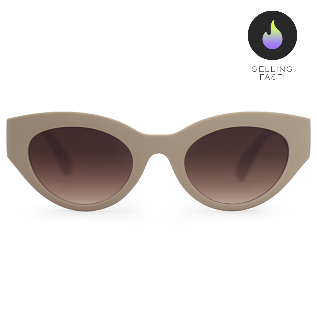 Lizzy Nude Cateye Sunglasses