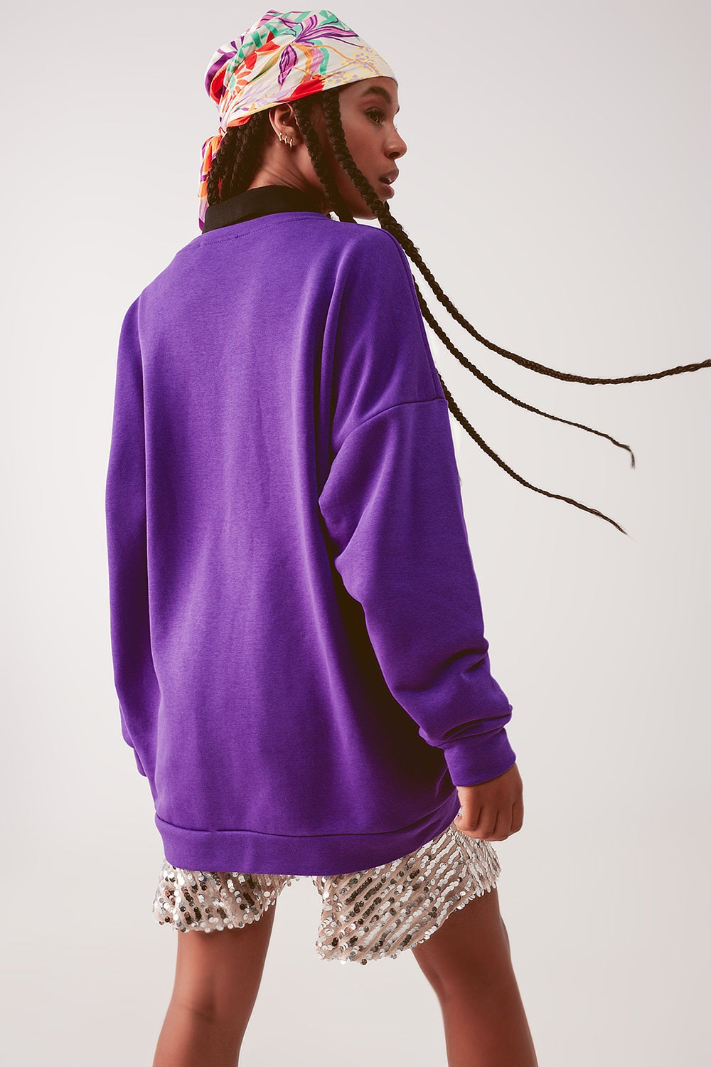 Janelle Oversized Sweatshirt in Purple