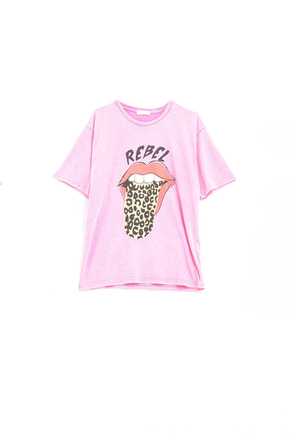 Rebel Lips Graphic Tee in Pink