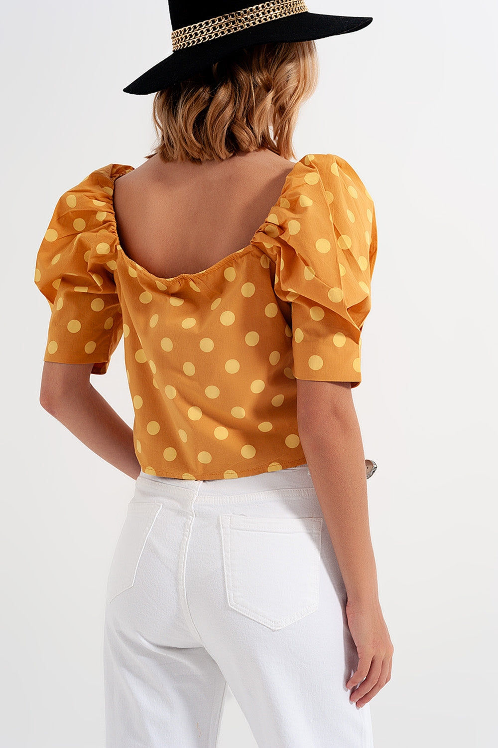 Wynne Puff Sleeve Polka Dot Top