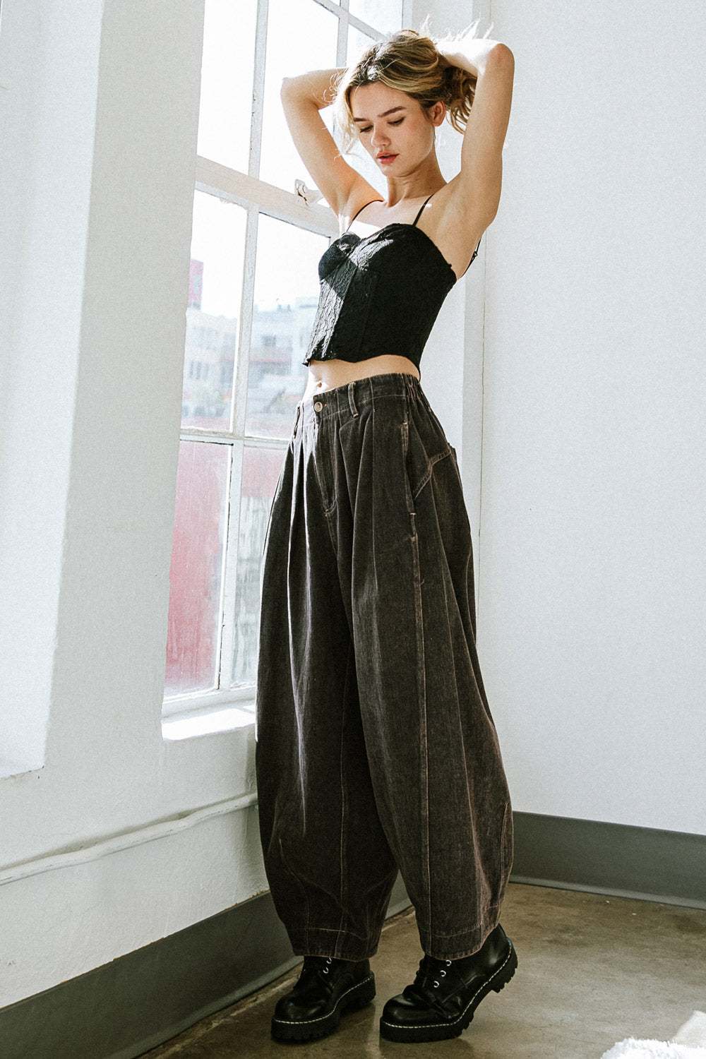 Desiree Barrel Leg Denim Pants