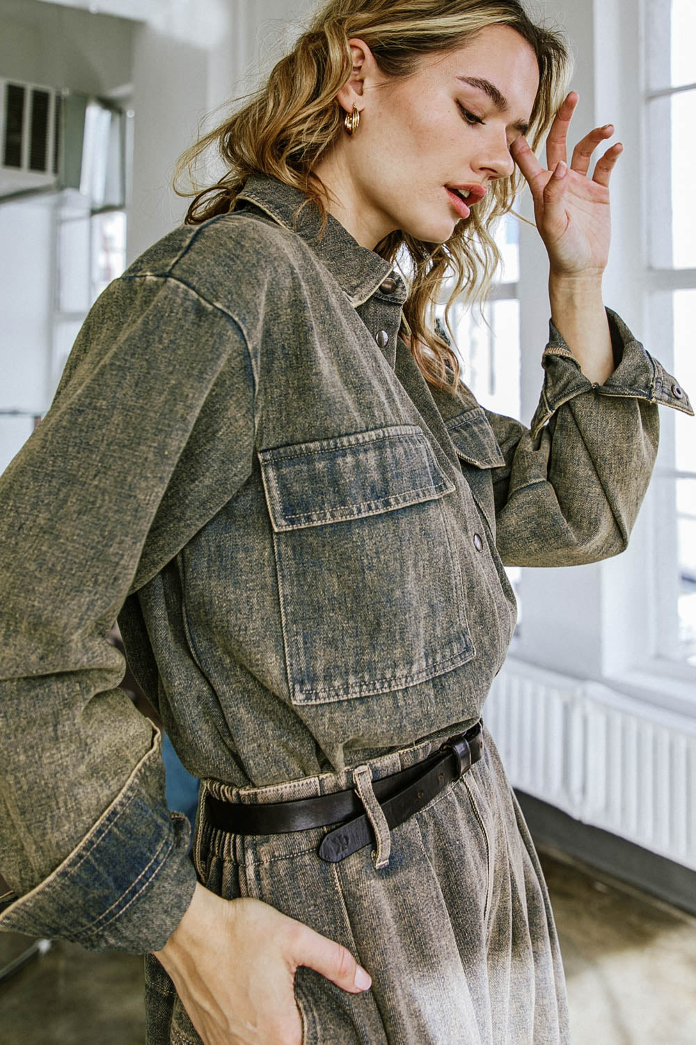 Desiree Button Down Denim Top