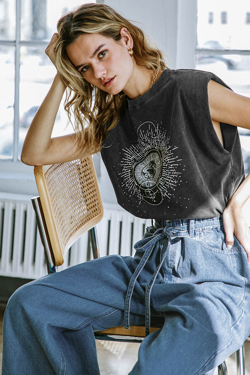 Selene Bold Shoulder Graphic Tee