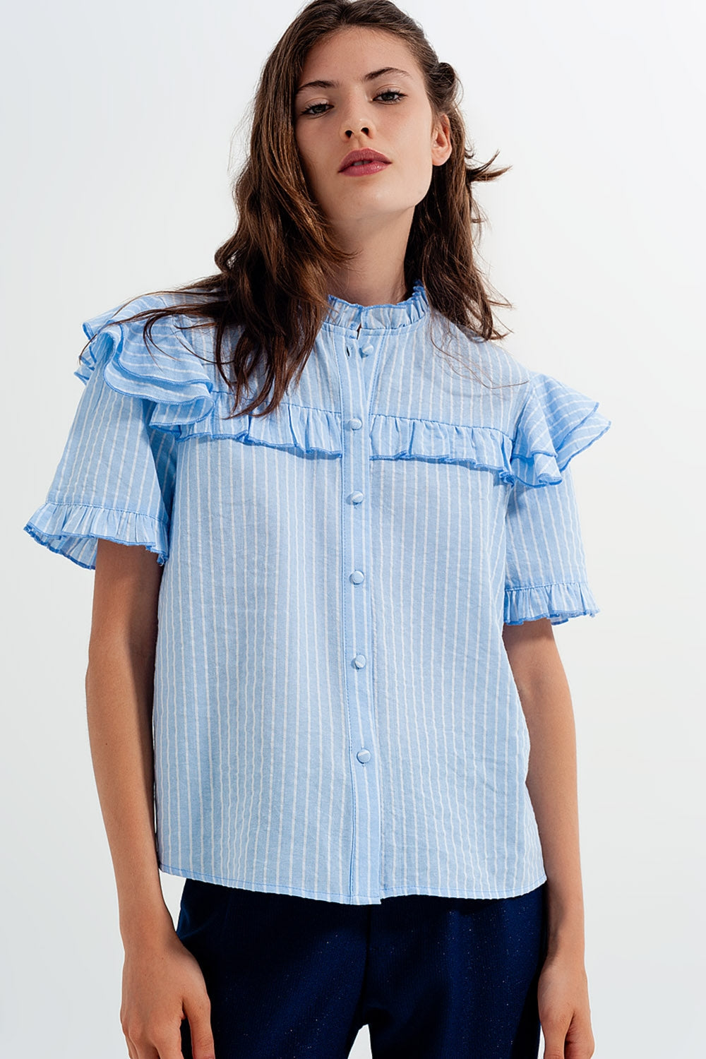 Beatrix Frilly Button Down