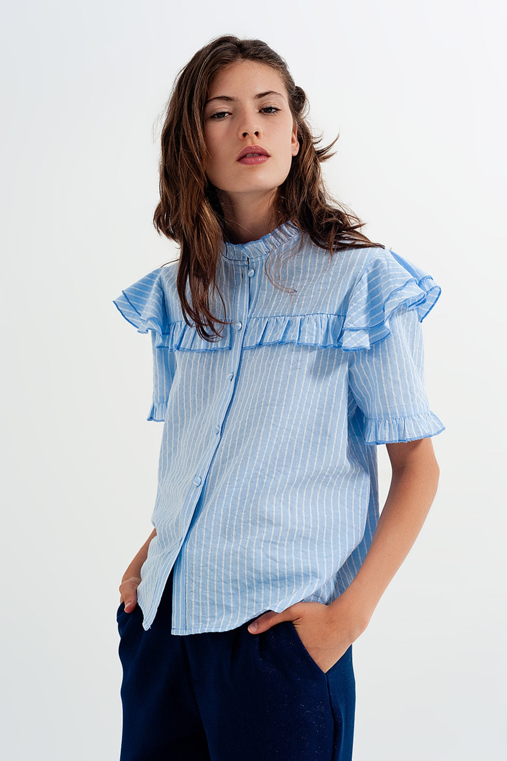 Beatrix Frilly Button Down