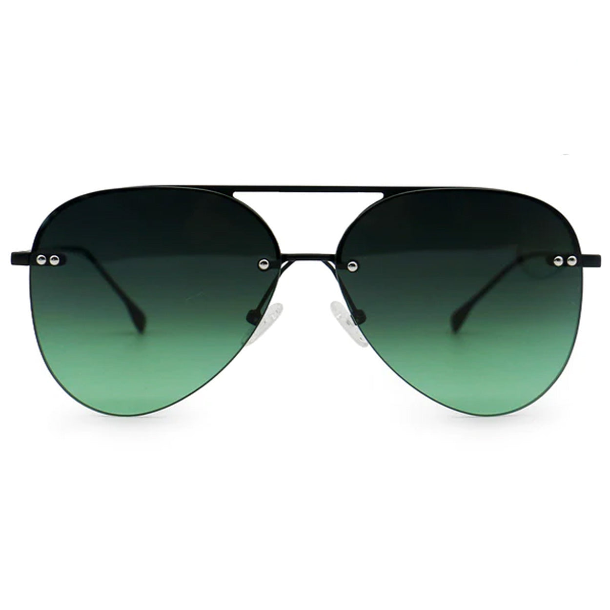 Meghann Dark Green Aviator Sunglasses