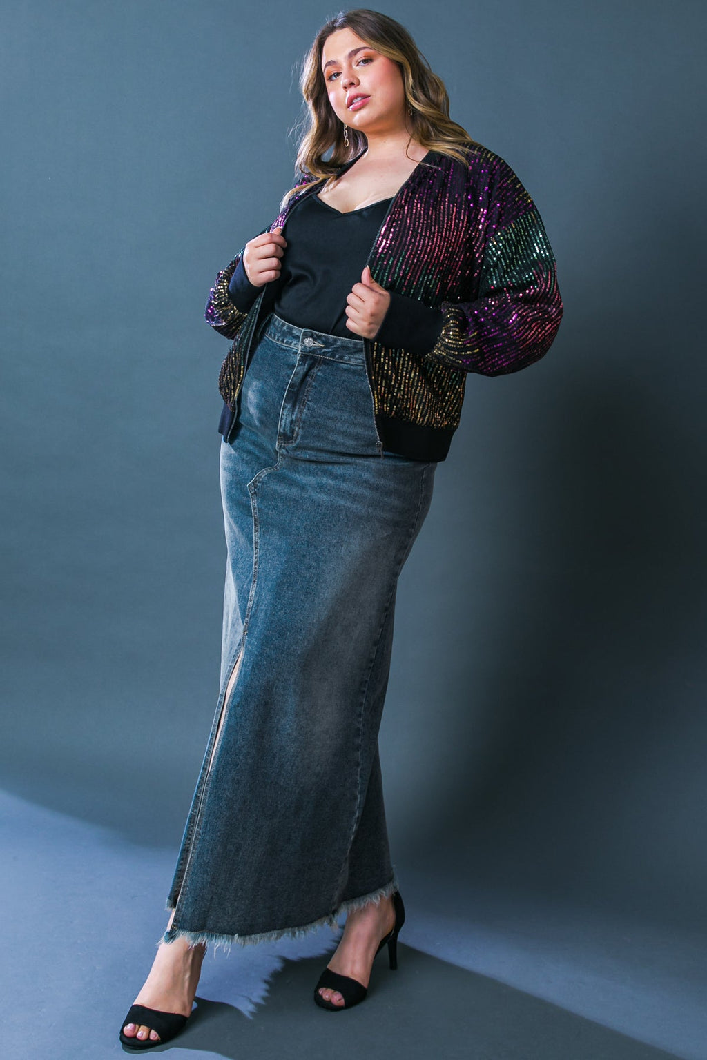 Everly Sequin Bomber Jacket