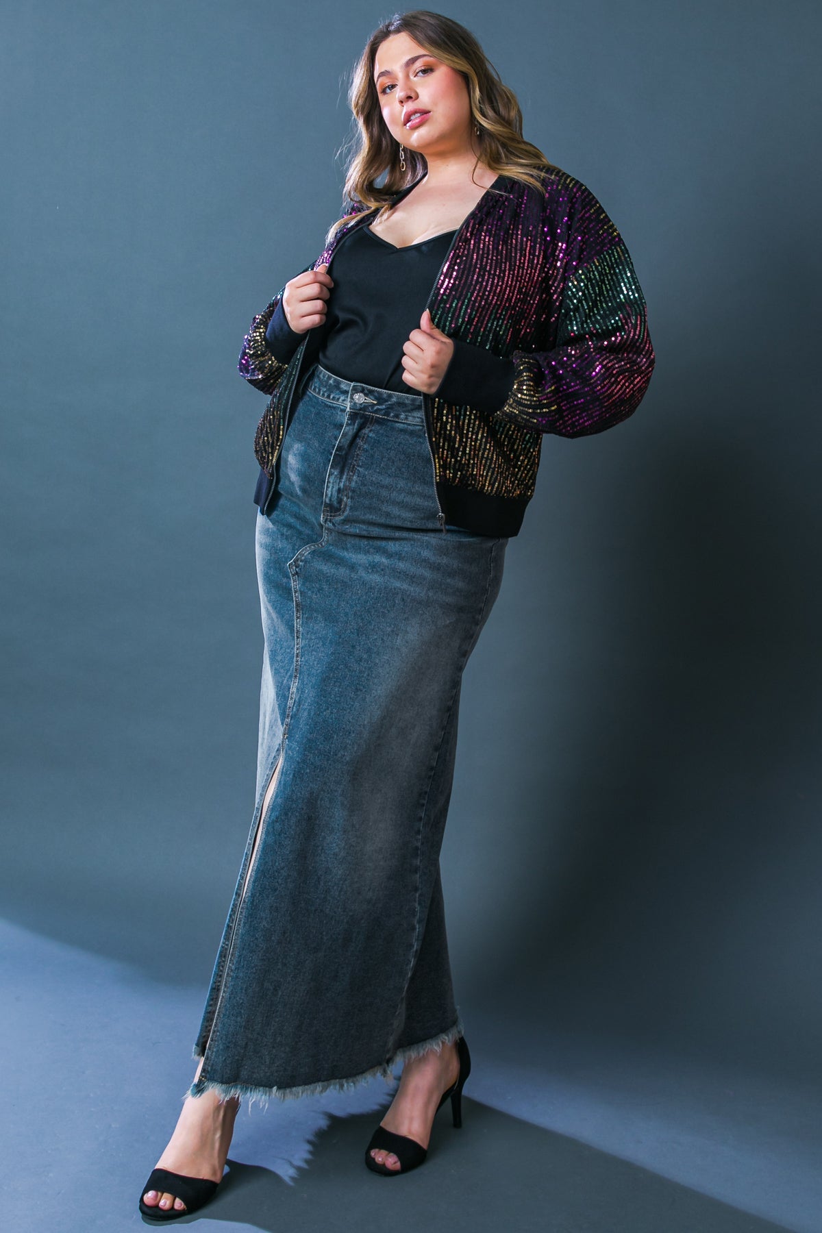 Everly Sequin Bomber Jacket