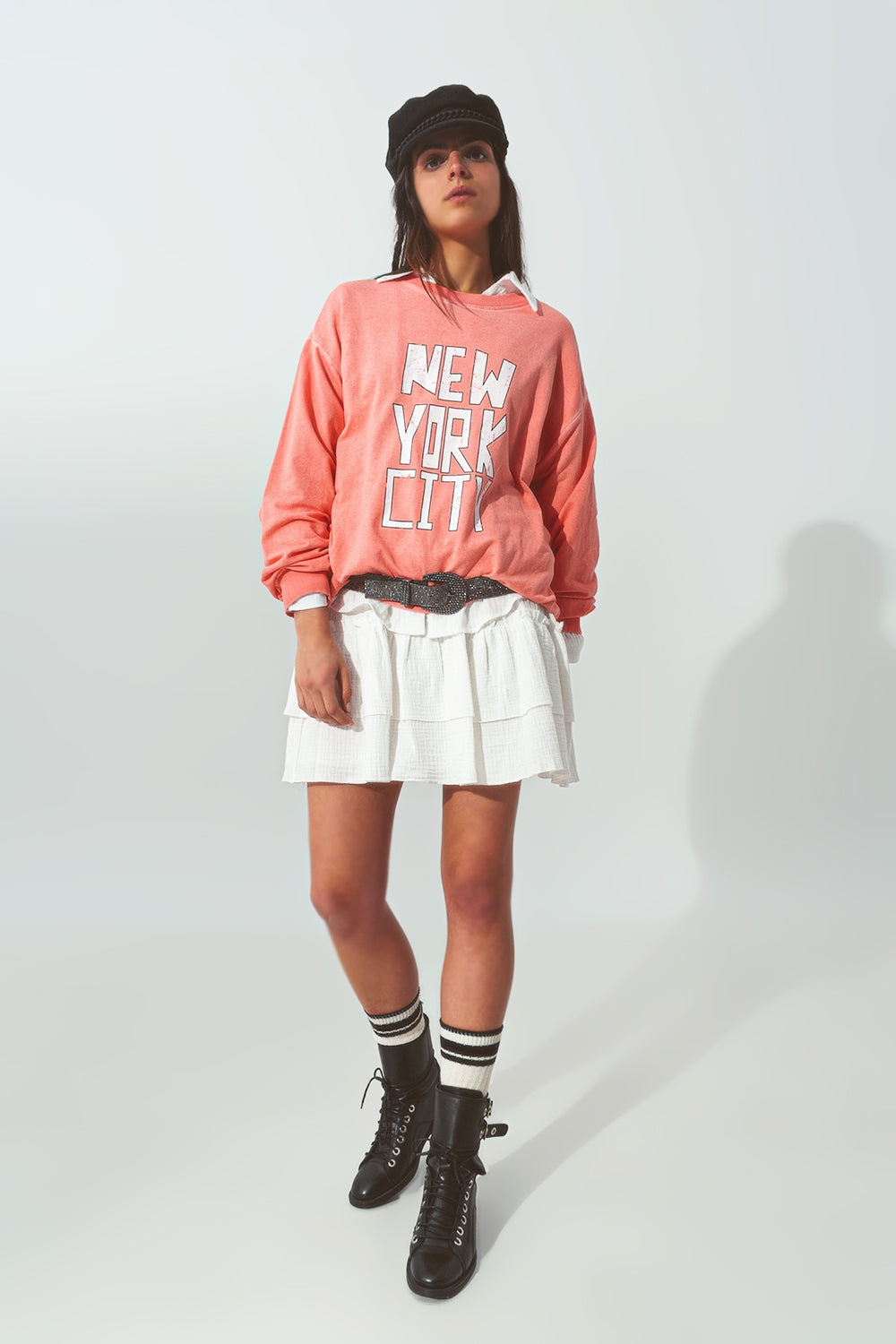 Lexi Graphic New York City Sweatshirt in Coral