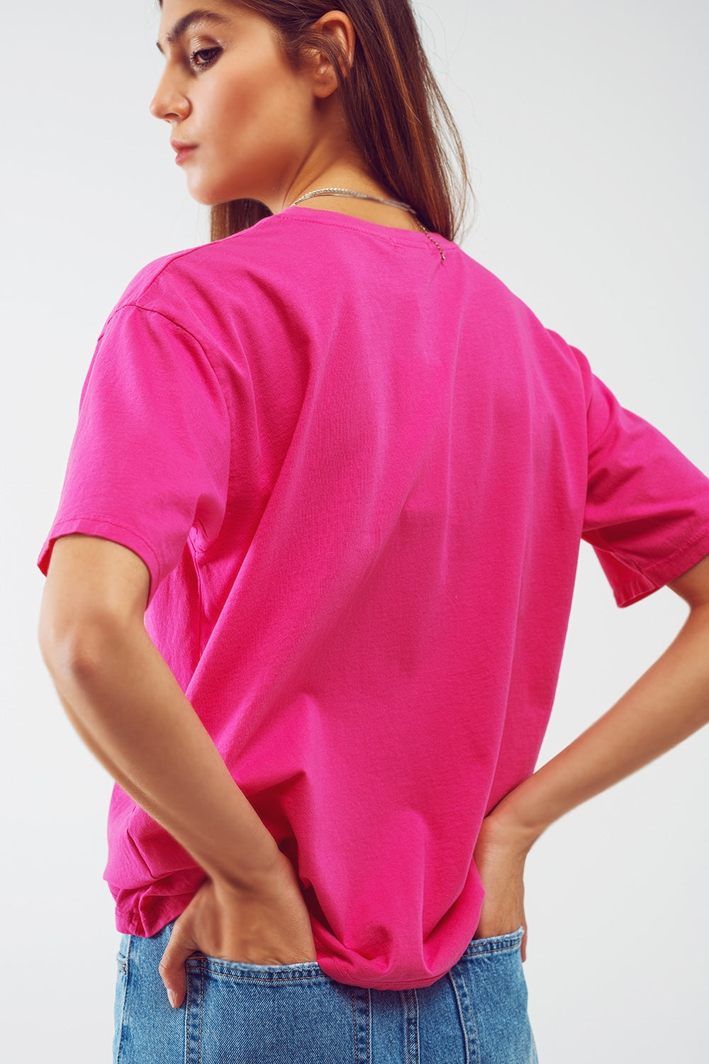 Niki Limited Graphic Tee in Fuchsia